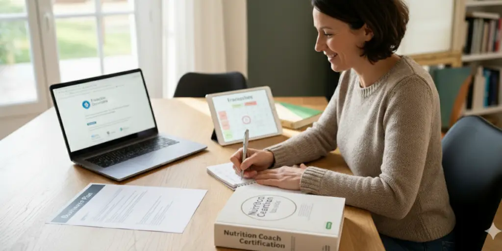 Une femme se renseigne sur la reconversion professionnelle