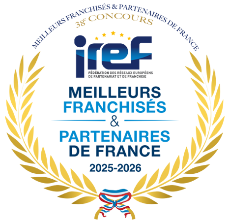 Certification de meilleure franchise attribuée à dietplus par l’IREF en 2025.